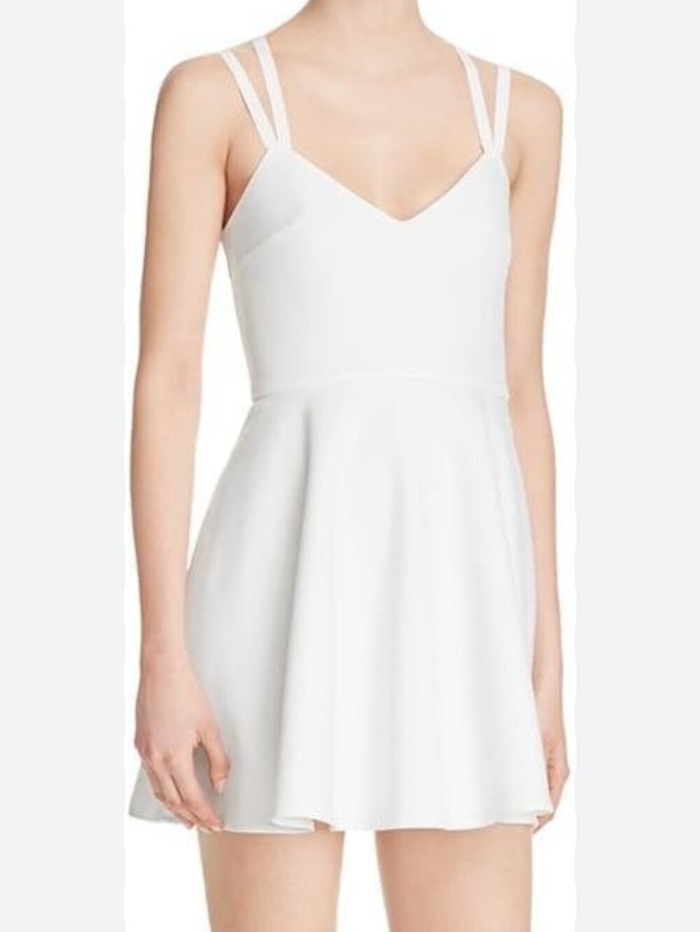 French Connection White Double-Strap Skater Dress